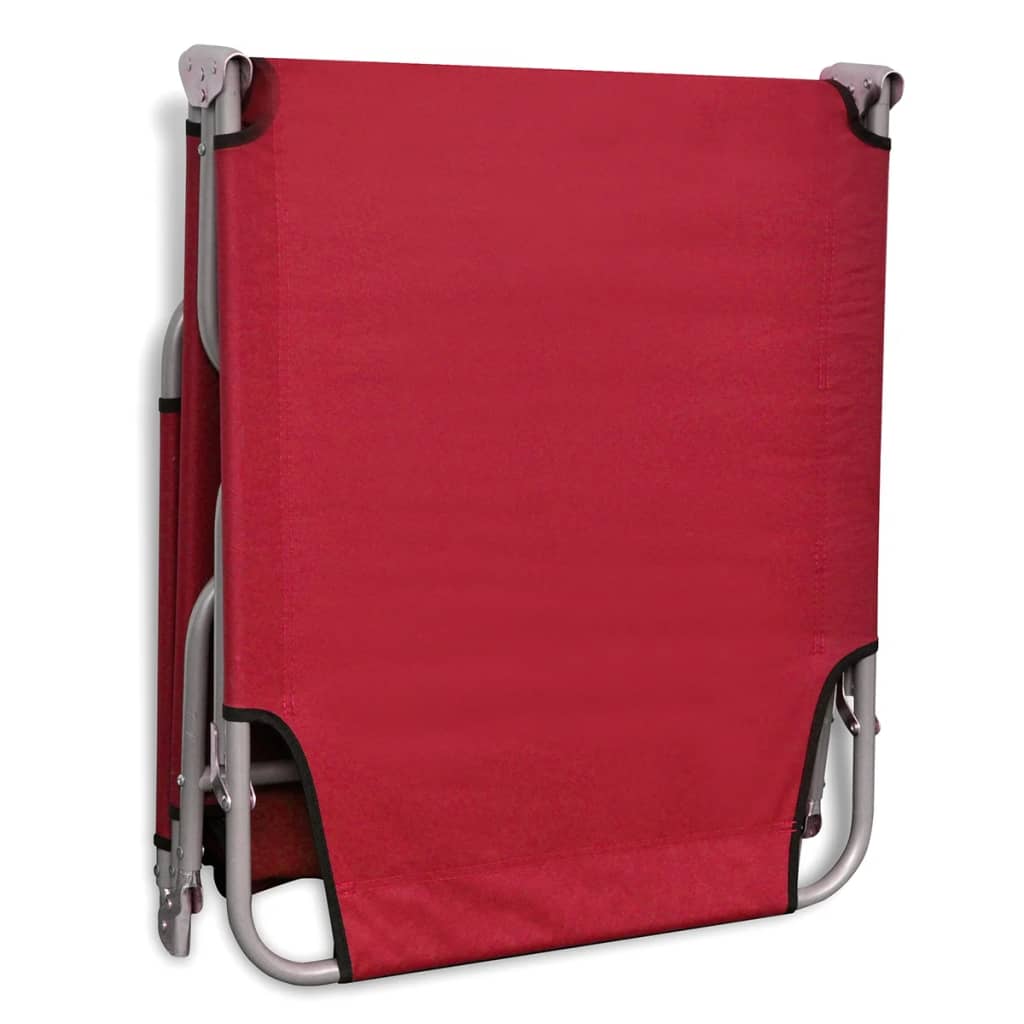 Tumbona plegable de acero con recubrimiento polvo rojo