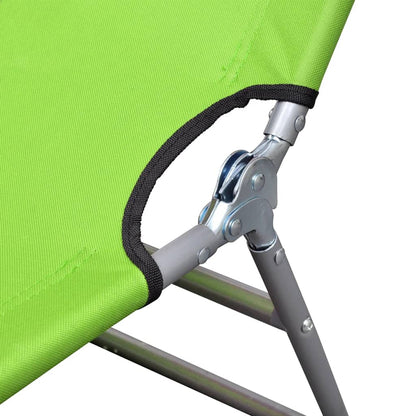 Tumbona plegable de acero con recubrimiento polvo verde manzana