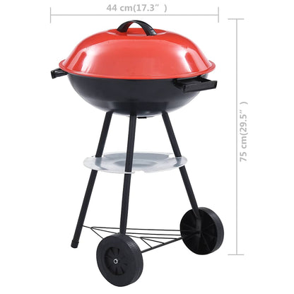 Barbacoa de carbón portátil con ruedas XXL 44 cm