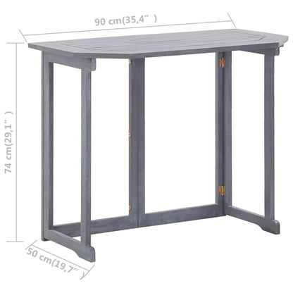 Mesa plegable de balcón madera de acacia maciza 90x50x74 cm