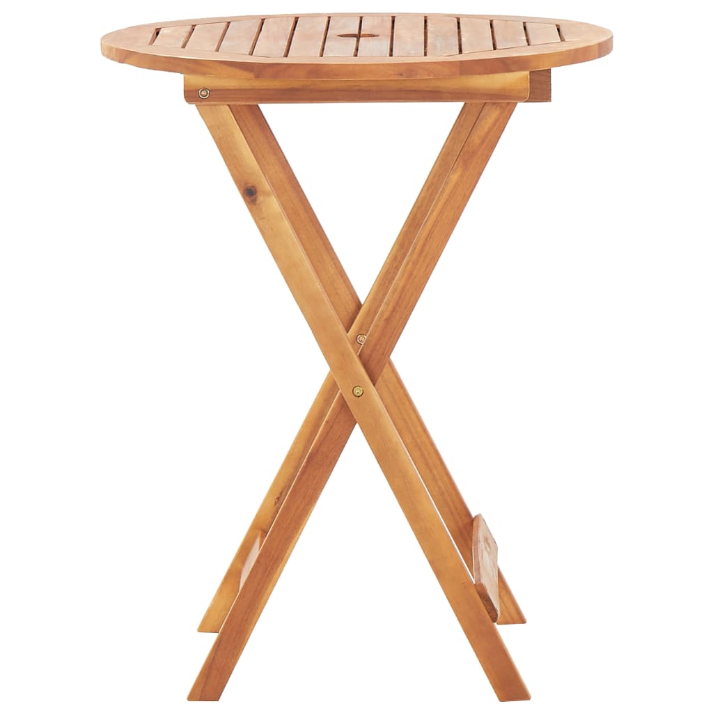 Mesa plegable de jardín de madera maciza de acacia 60x75 cm