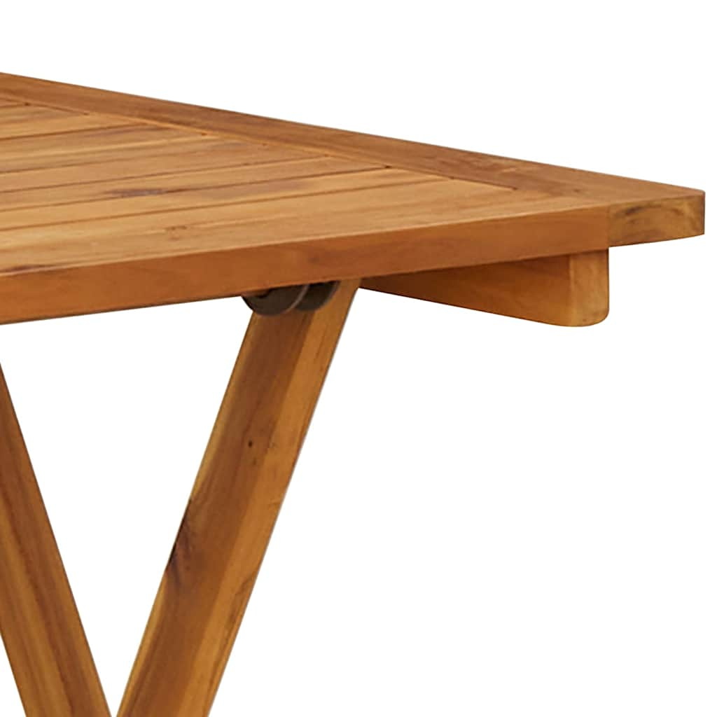 Mesa plegable de jardín de madera maciza de acacia 70x70x75 cm