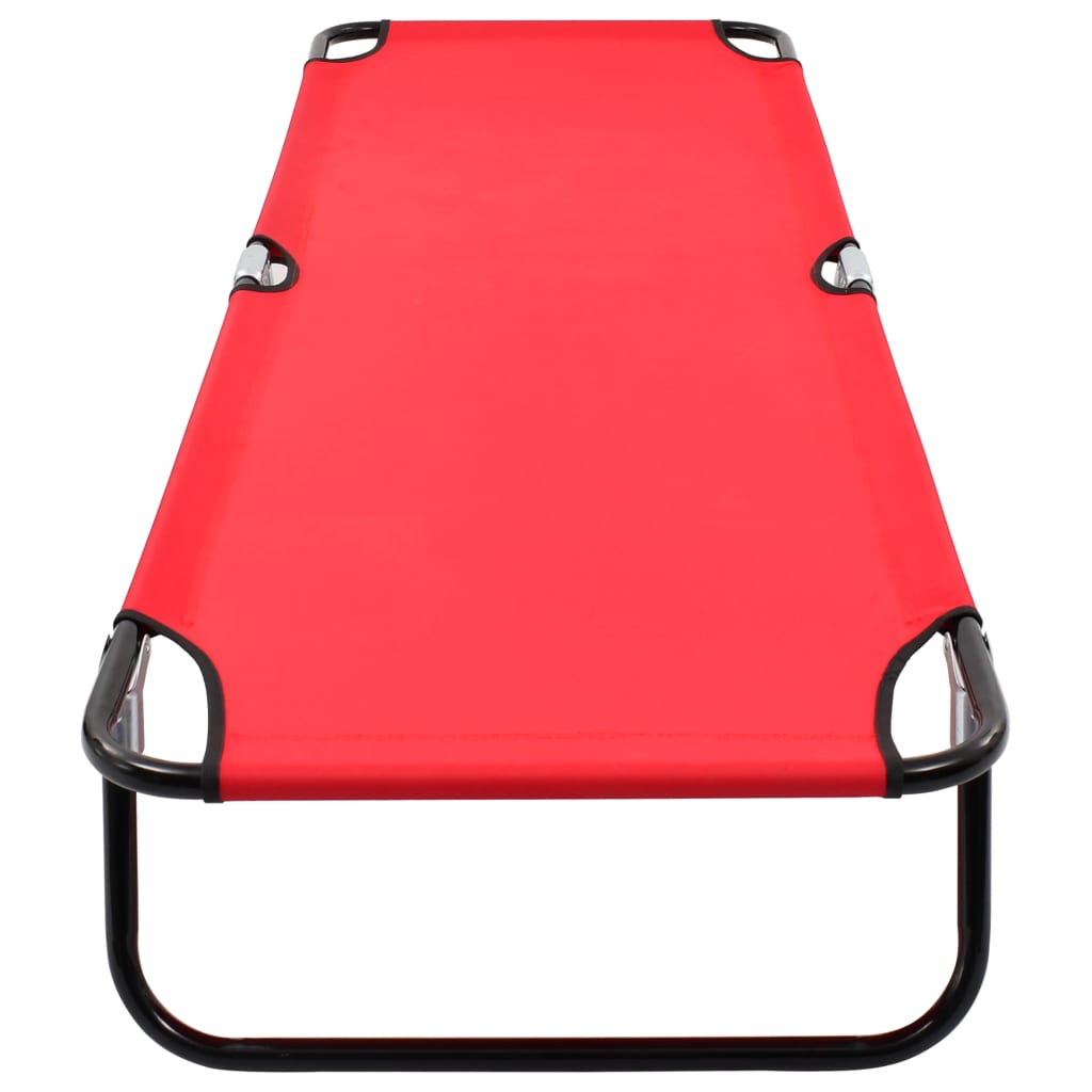 Tumbona plegable acero roja