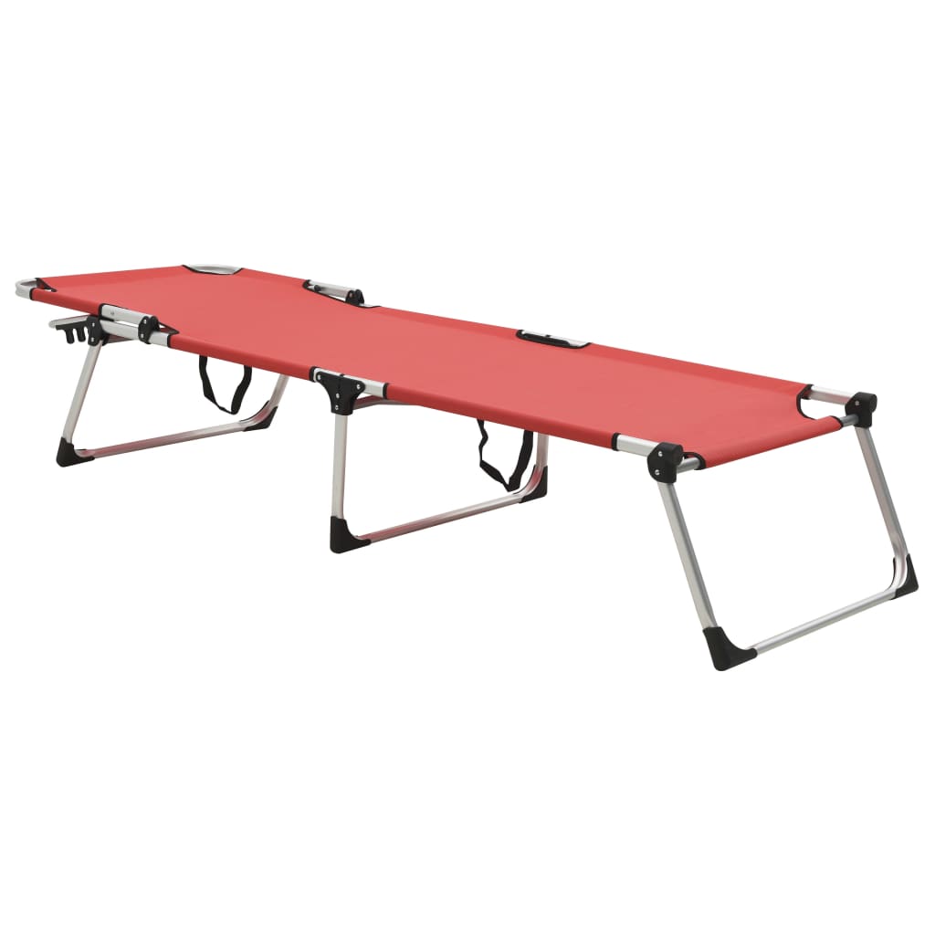 Tumbona senior extra alta plegable aluminio roja