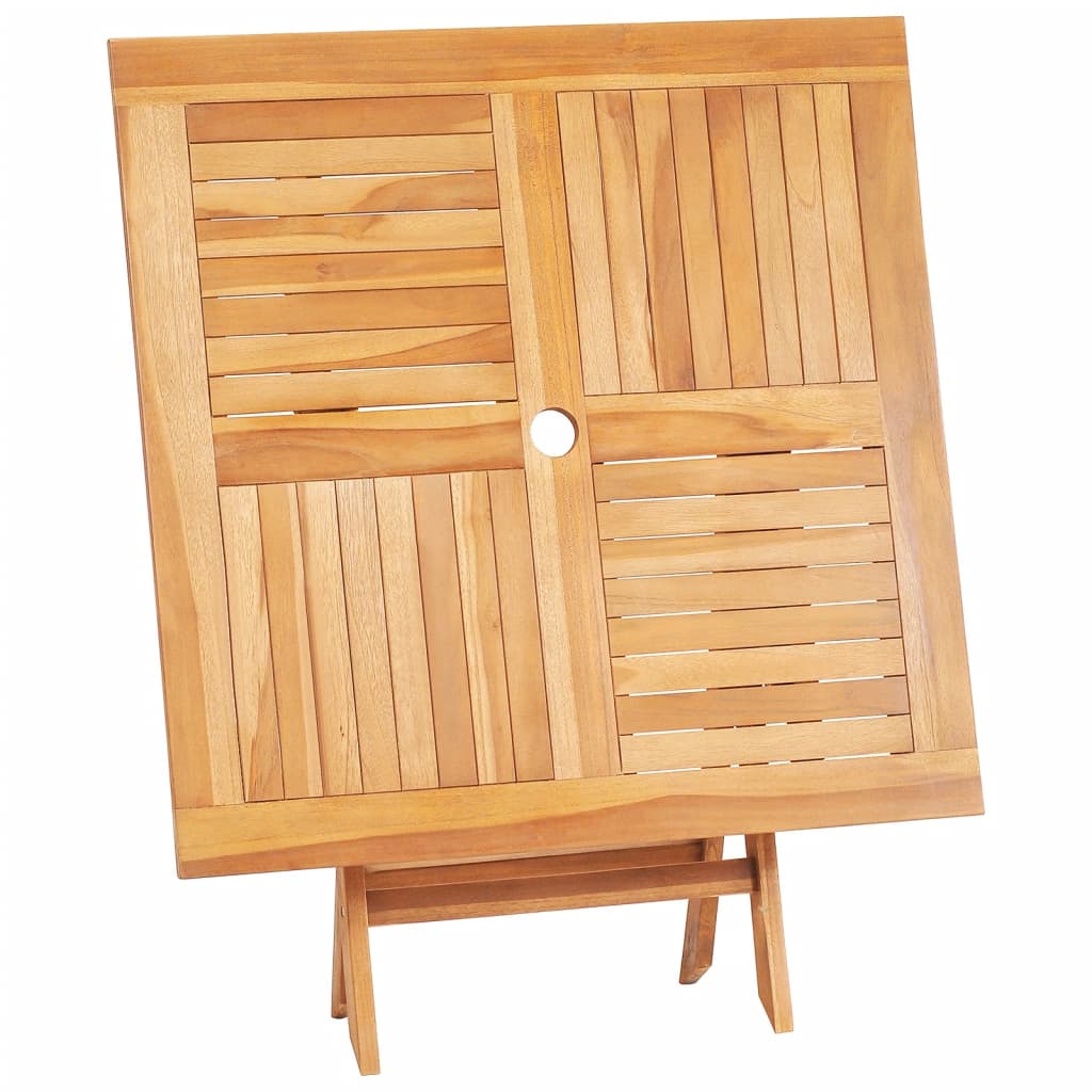 Mesa de jardín plegable madera de teca maciza 85x85x76 cm