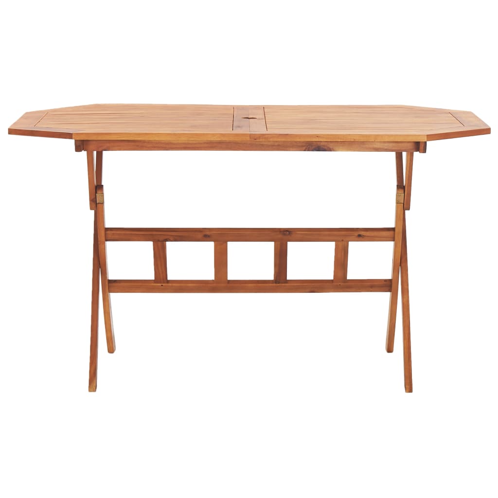 Mesa de jardín plegable madera maciza de acacia 135x85x75 cm