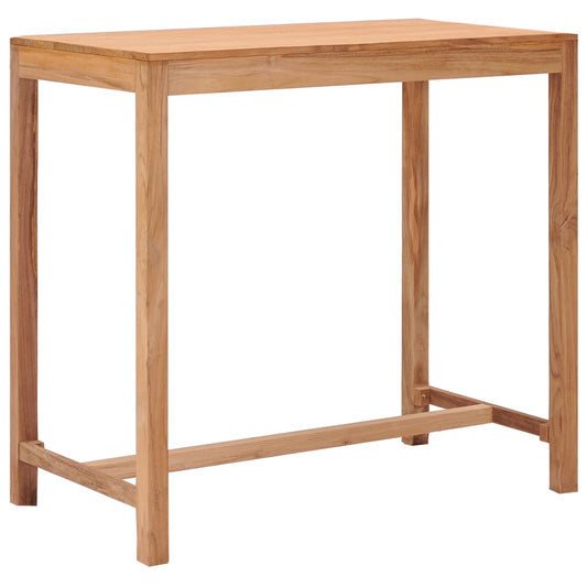 Mesa alta de jardín madera maciza de teca 110x60x105 cm