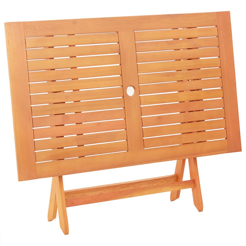 Mesa de jardín plegable madera maciza de eucalipto 120x70x75 cm