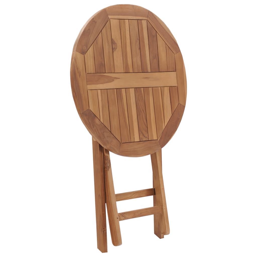 Mesa de jardín plegable madera maciza de teca 60 cm