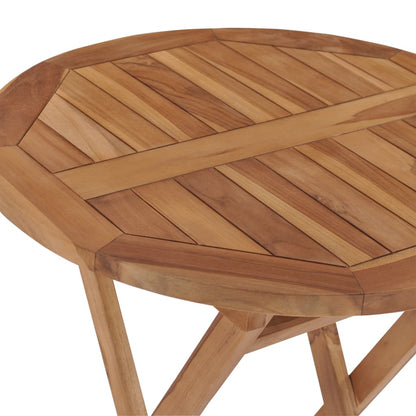 Mesa de jardín plegable madera maciza de teca 60 cm