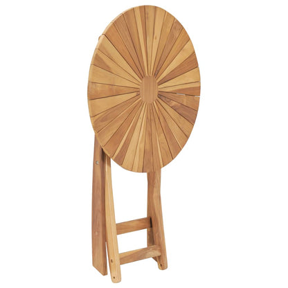 Mesa de jardín plegable madera maciza de teca Ø 60 cm