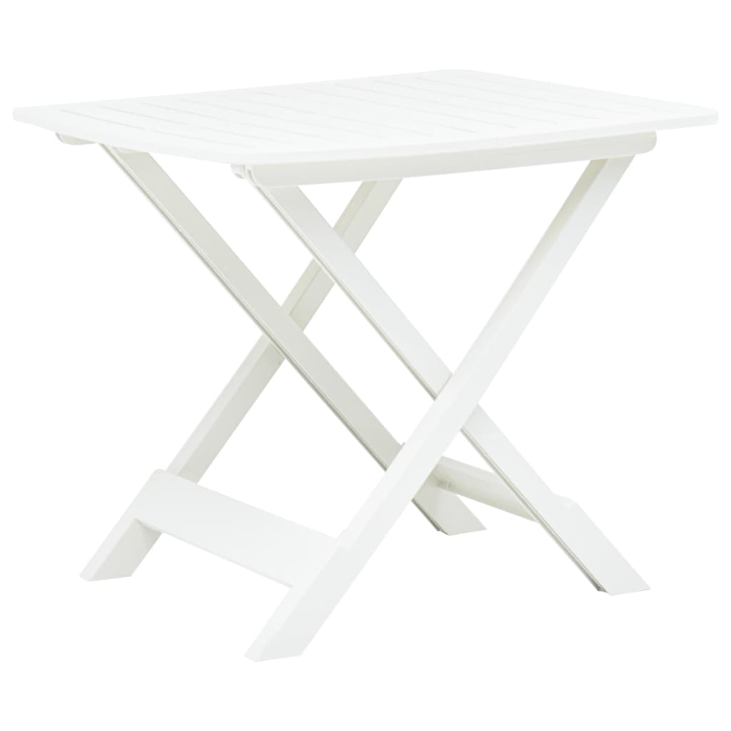 Mesa de jardín plegable de plástico blanco 79x72x70 cm