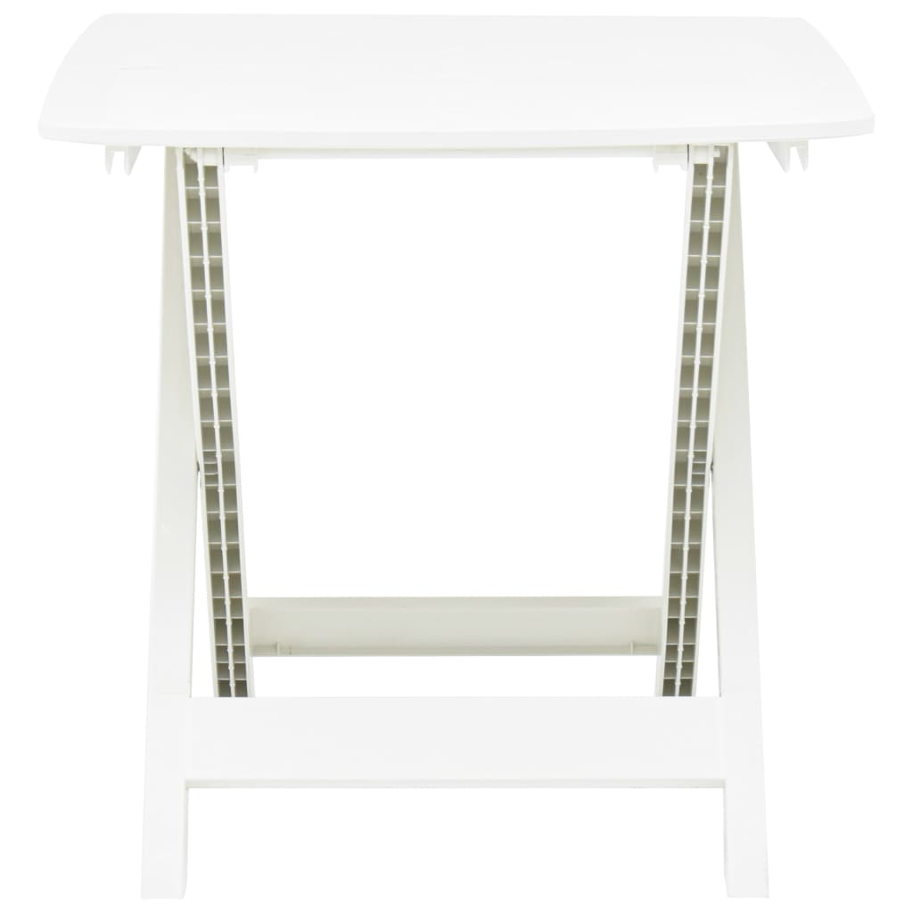 Mesa de jardín plegable de plástico blanco 79x72x70 cm