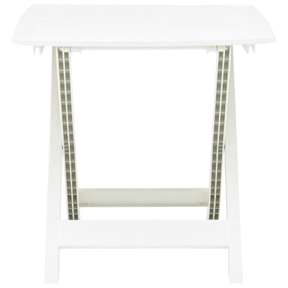 Mesa de jardín plegable de plástico blanco 79x72x70 cm