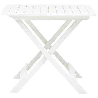 Mesa de jardín plegable de plástico blanco 79x72x70 cm