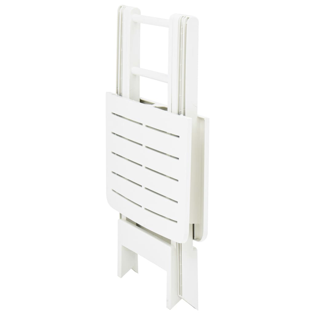 Mesa de jardín plegable de plástico blanco 79x72x70 cm