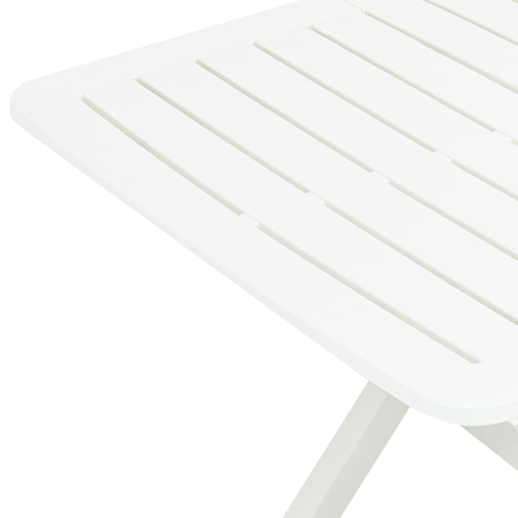 Mesa de jardín plegable de plástico blanco 79x72x70 cm