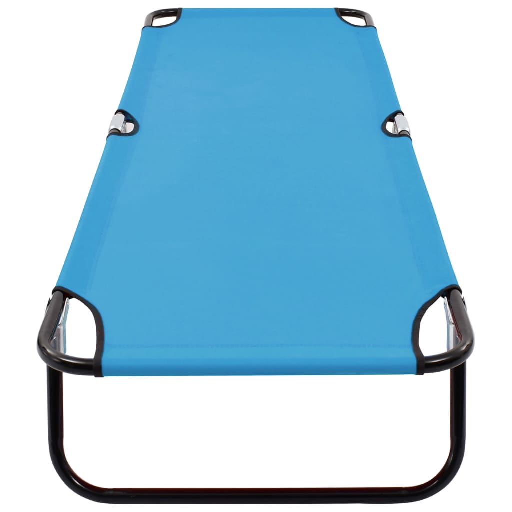 Tumbona plegable de acero azul turquesa