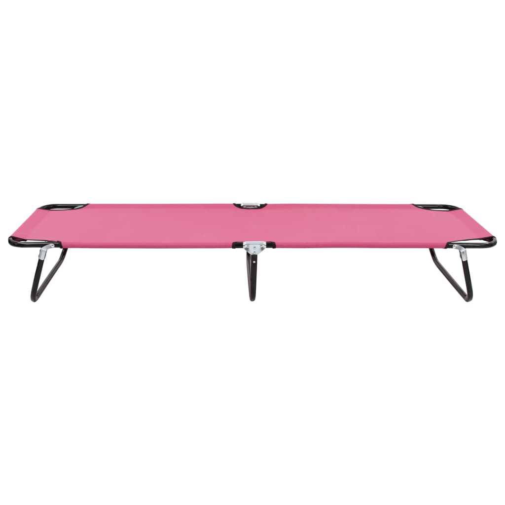 Tumbona plegable de acero rosa