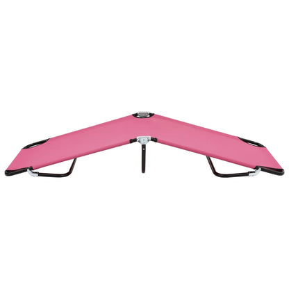 Tumbona plegable de acero rosa