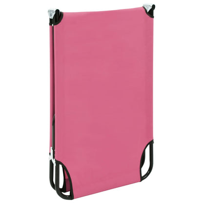 Tumbona plegable de acero rosa