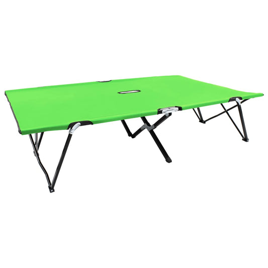 Tumbona plegable para 2 personas acero verde