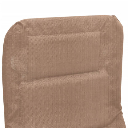 Tumbona plegable 2 uds textilene acero con recubrimiento taupe