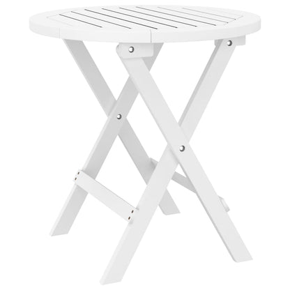 Mesa de jardín plegable madera maciza de acacia blanco Ø 46 cm