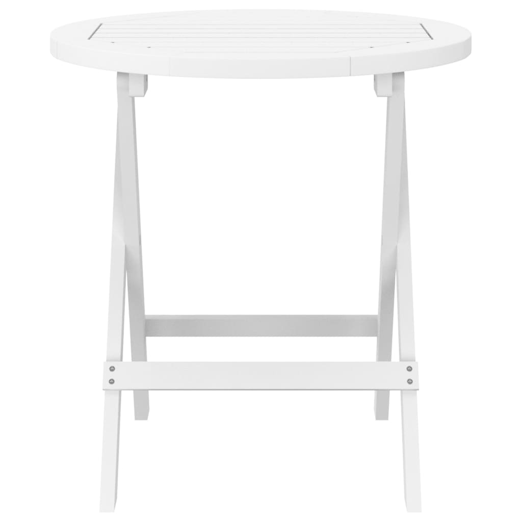 Mesa de jardín plegable madera maciza de acacia blanco Ø 46 cm