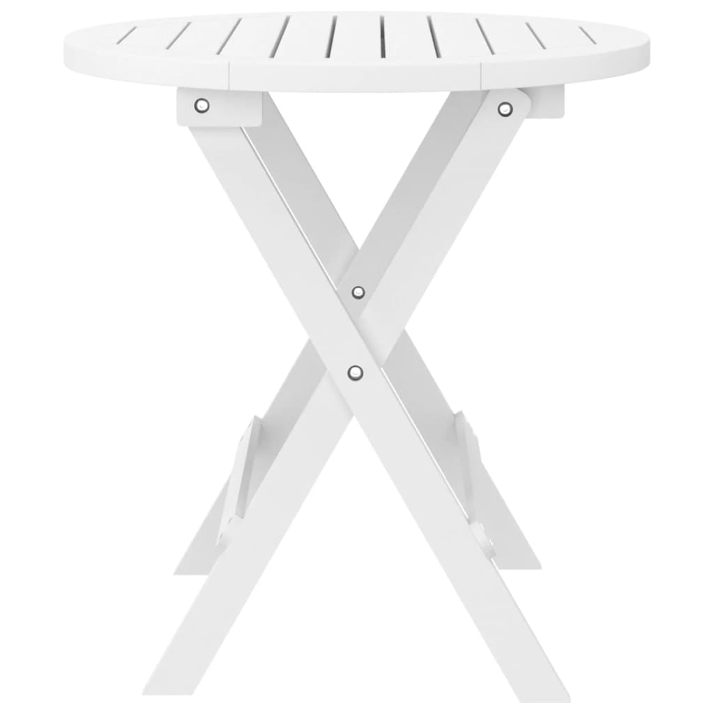 Mesa de jardín plegable madera maciza de acacia blanco Ø 46 cm