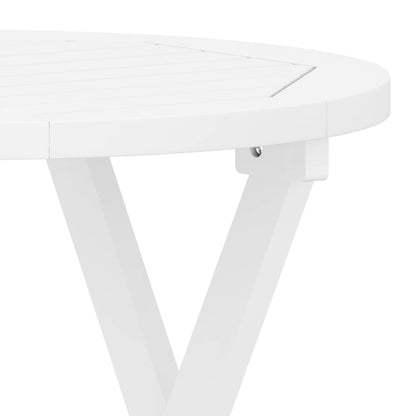 Mesa de jardín plegable madera maciza de acacia blanco Ø 46 cm