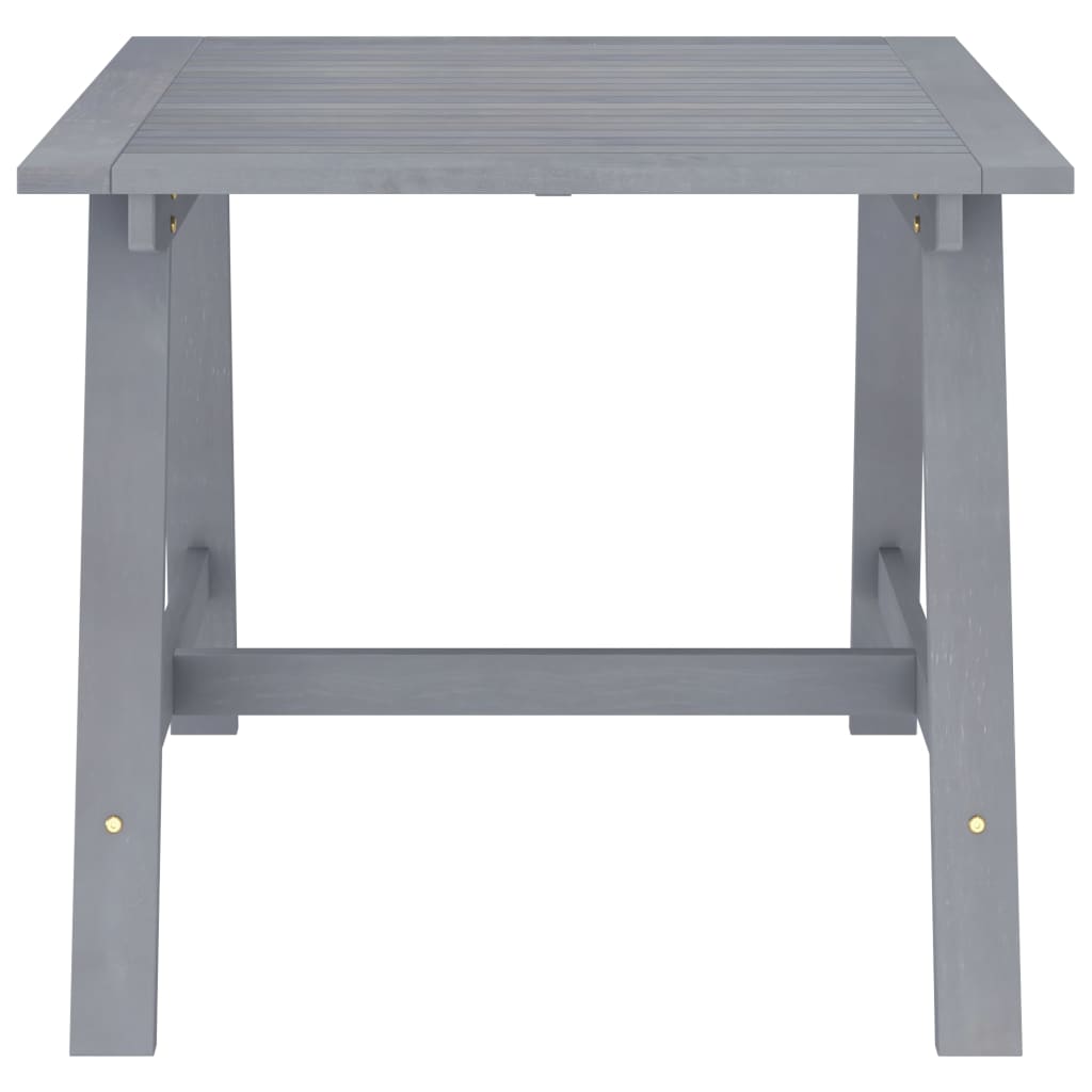 Mesa de comedor de jardín madera maciza acacia gris 88x88x74 cm