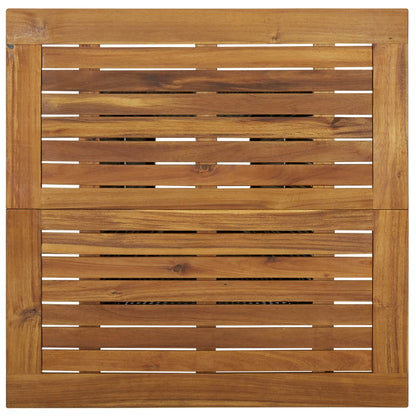 Mesa alta ratán sintético y madera de acacia gris 80x80x110 cm