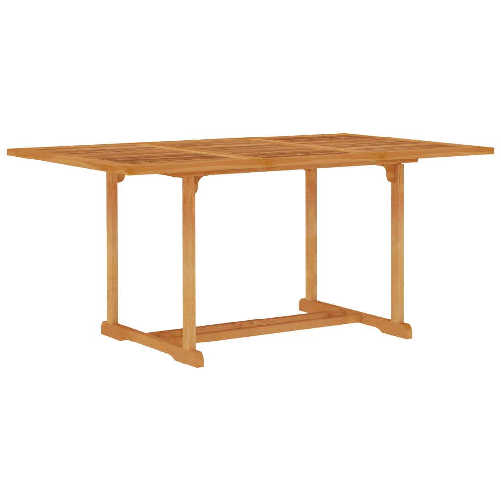 Mesa de jardín de madera maciza de teca 150x90x75 cm