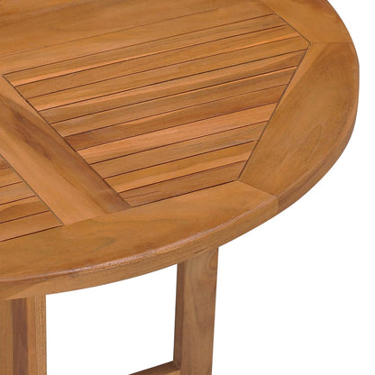 Mesa de comedor plegable para jardín madera de teca Ø90x75 cm