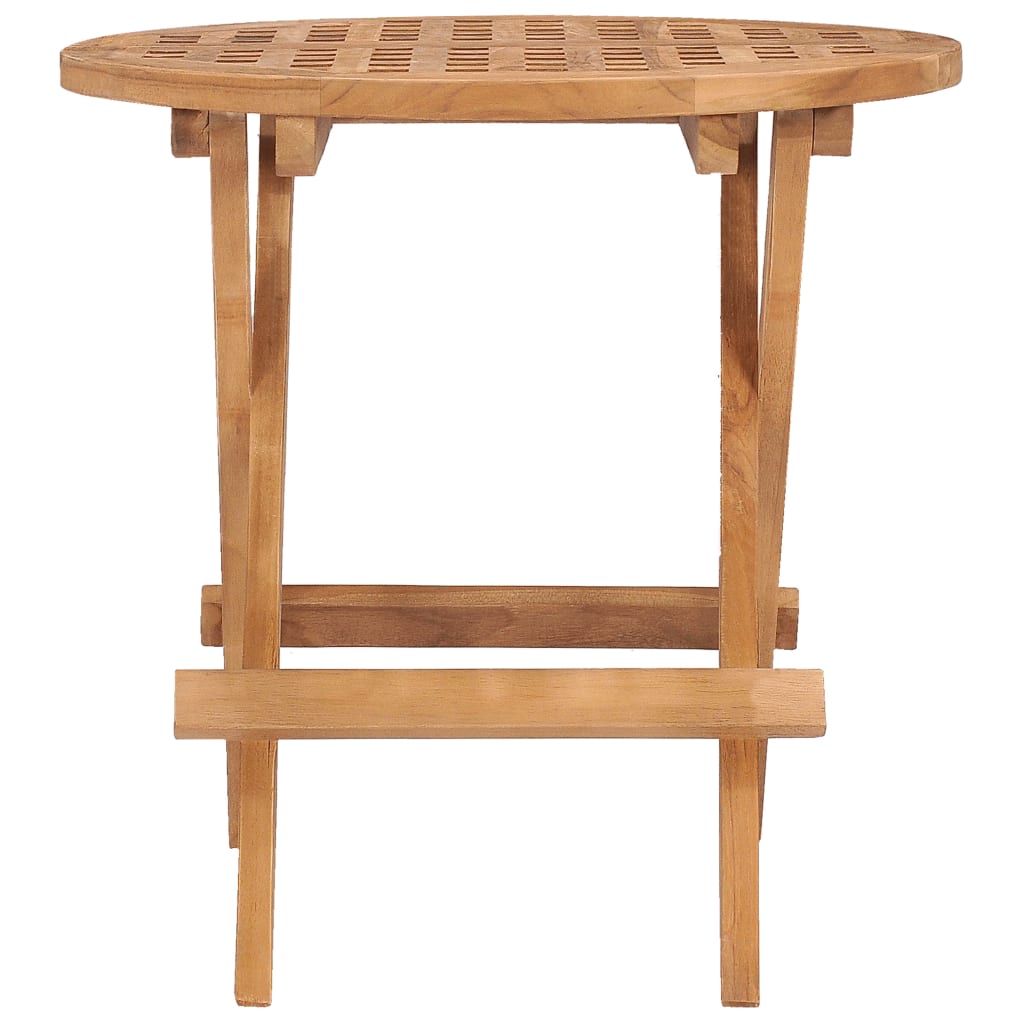 Mesa plegable de jardín madera maciza de teca 50x50x50 cm