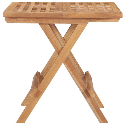 Mesa plegable de jardín madera maciza de teca 50x50x50 cm