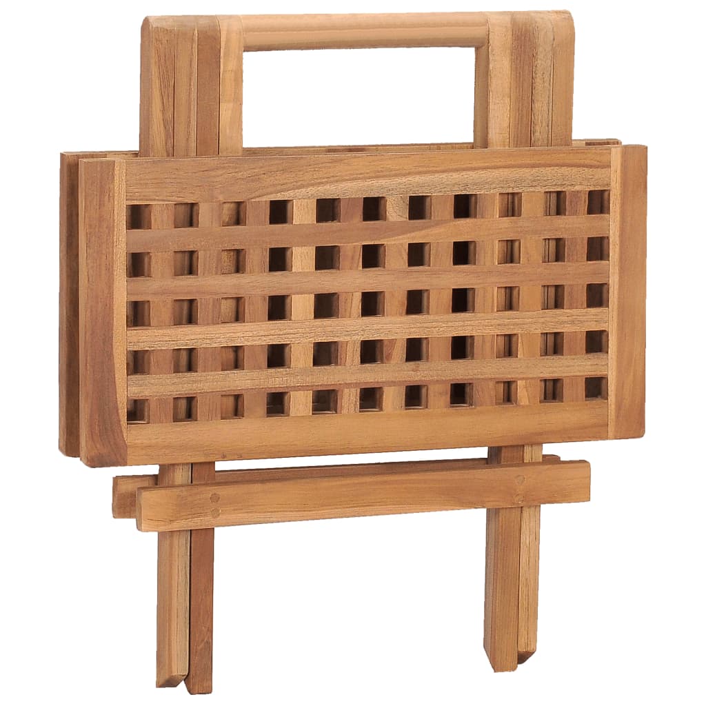 Mesa plegable de jardín madera maciza de teca 50x50x50 cm