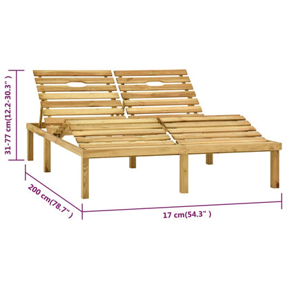 Tumbona doble de madera de pino impregnada verde