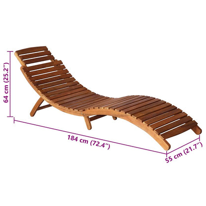 Tumbona de jardín con mesa y cojín madera maciza de acacia