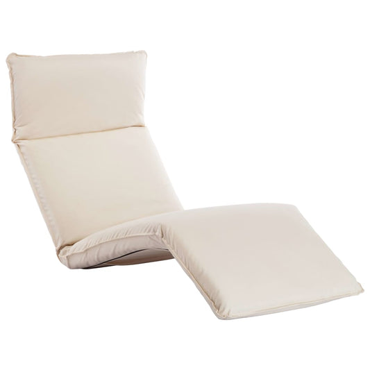 Tumbona plegable de tela Oxford blanco crema