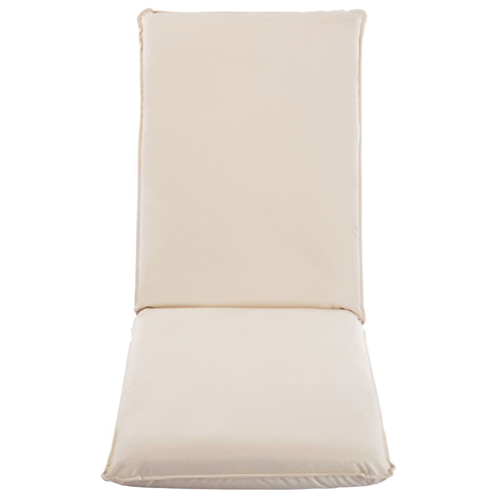 Tumbona plegable de tela Oxford blanco crema