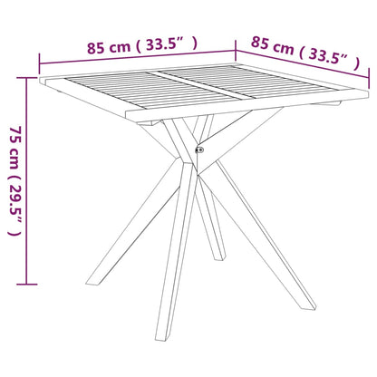 Mesa de jardín madera maciza de acacia 85x85x75 cm