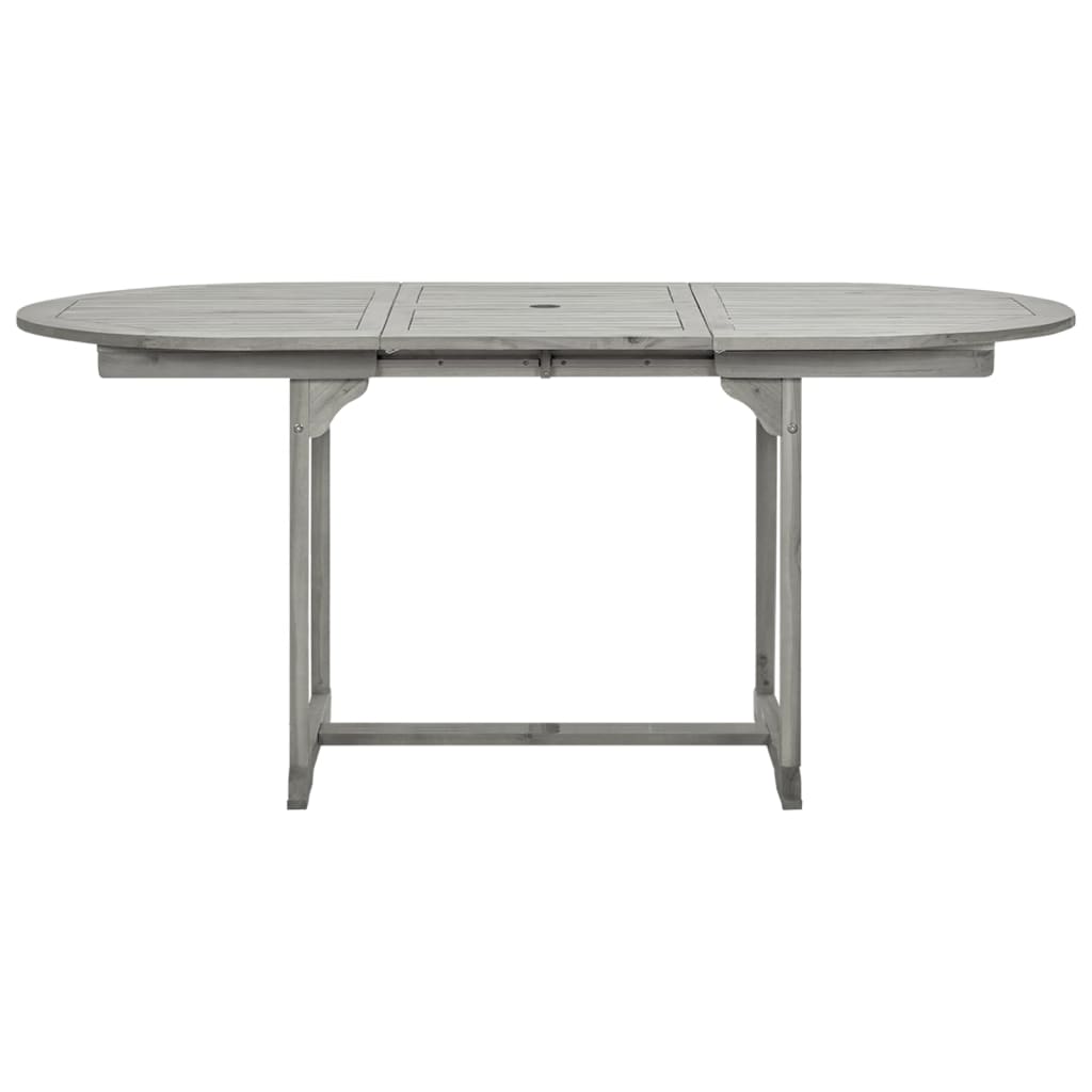 Mesa de comedor jardín madera maciza acacia (120-170)x80x75 cm