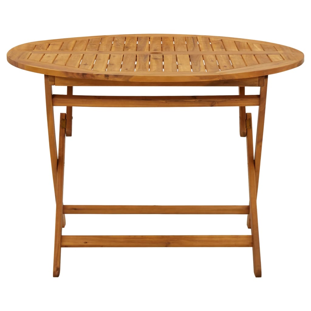 Mesa plegable de jardín de madera maciza de acacia 110 cm