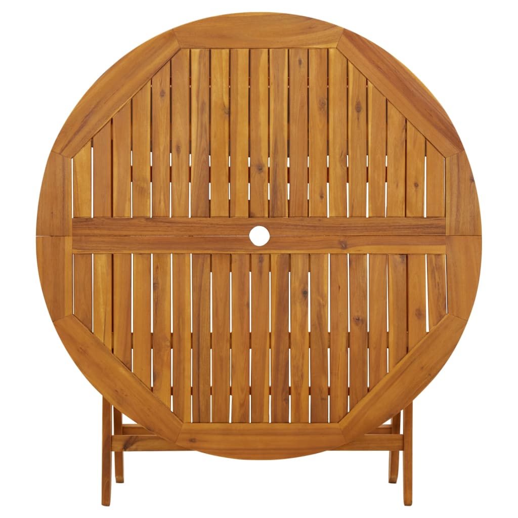 Mesa plegable de jardín de madera maciza de acacia 110 cm