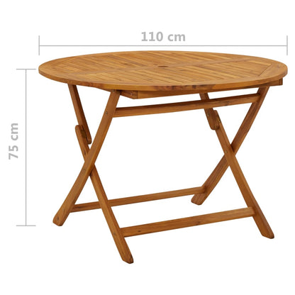 Mesa plegable de jardín de madera maciza de acacia 110 cm