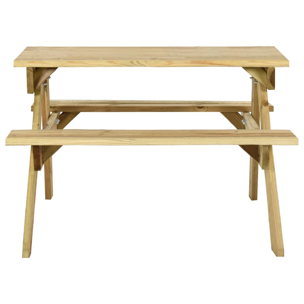 Mesa de picnic con bancos 110x123x73 cm madera pino impregnada