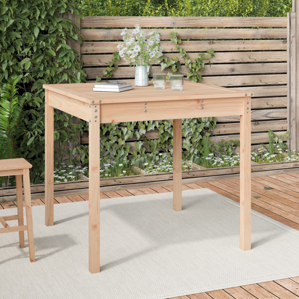 Mesa de jardín madera maciza de pino 82,5x82,5x76 cm