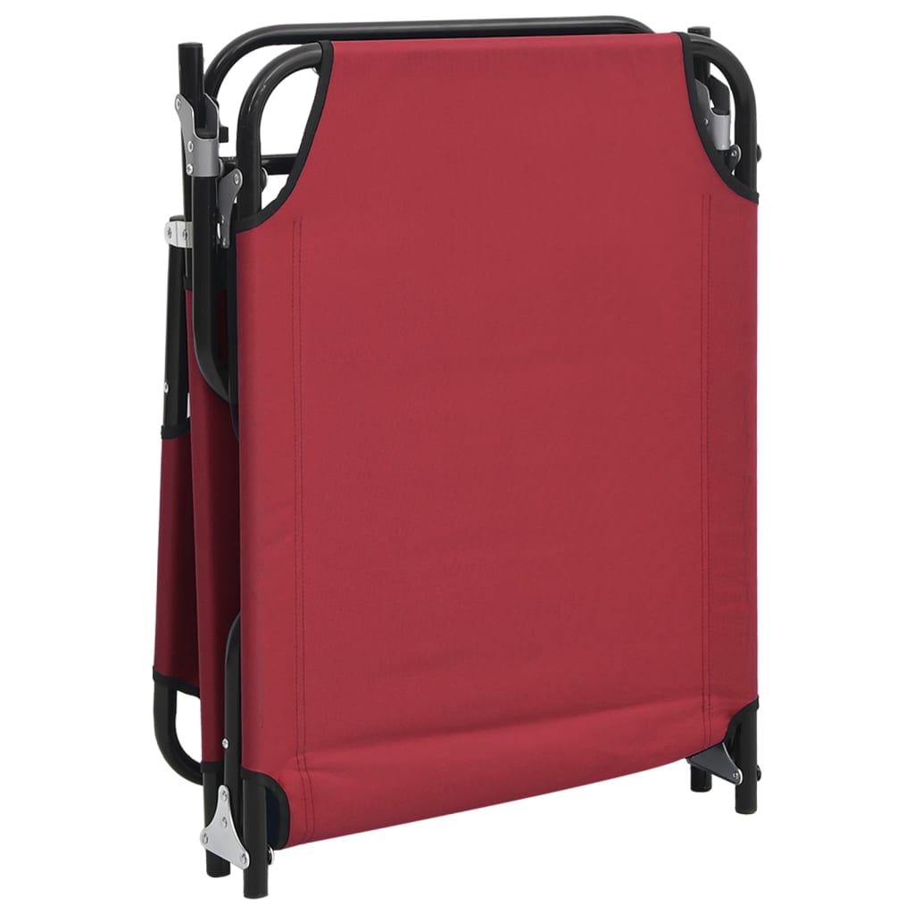 Tumbona plegable acero recubrimiento en polvo tela Oxford rojo